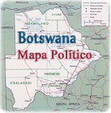Mapa politico Botswana