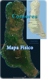Mapa fisico Comores