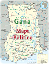 Mapa politico Gana