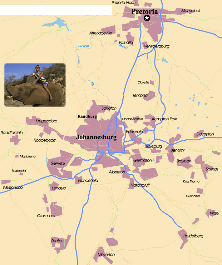 Gauteng mapa