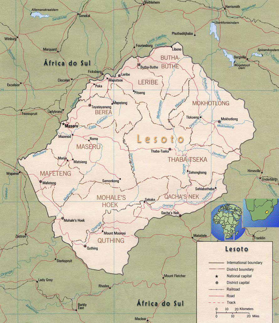 Mapa de Lesoto
