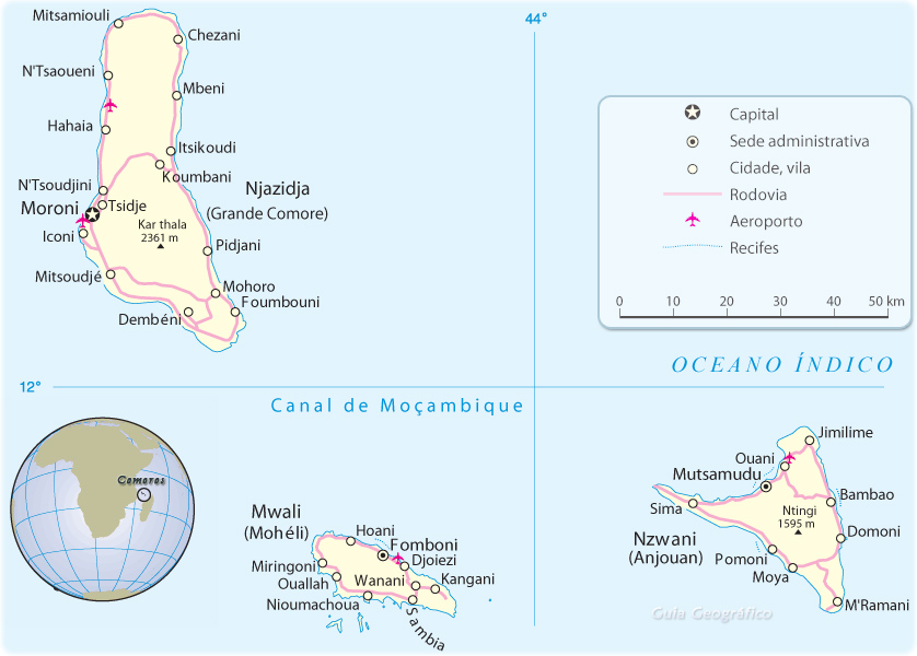 Mapa Comoros