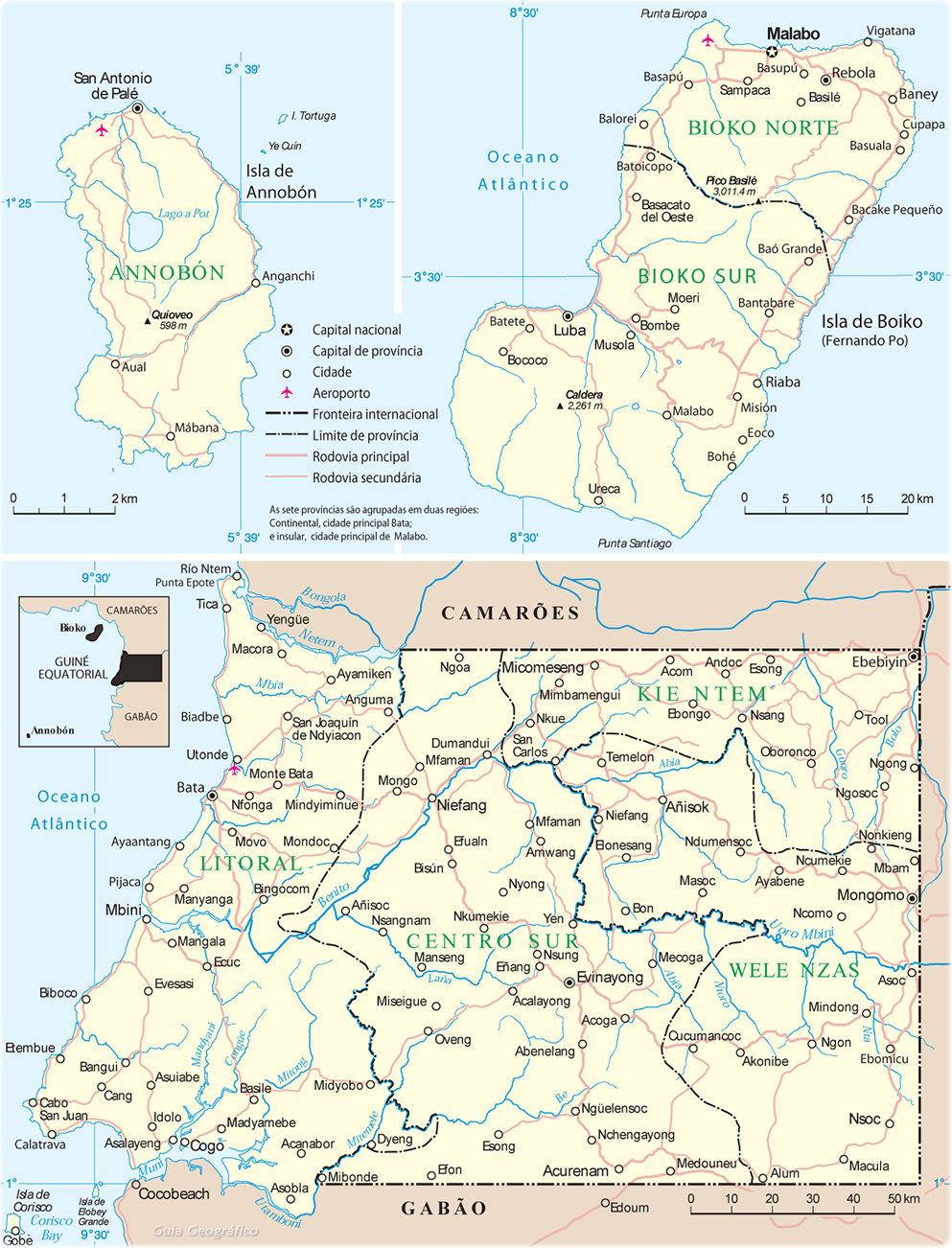 Mapa Guiné Equatorial
