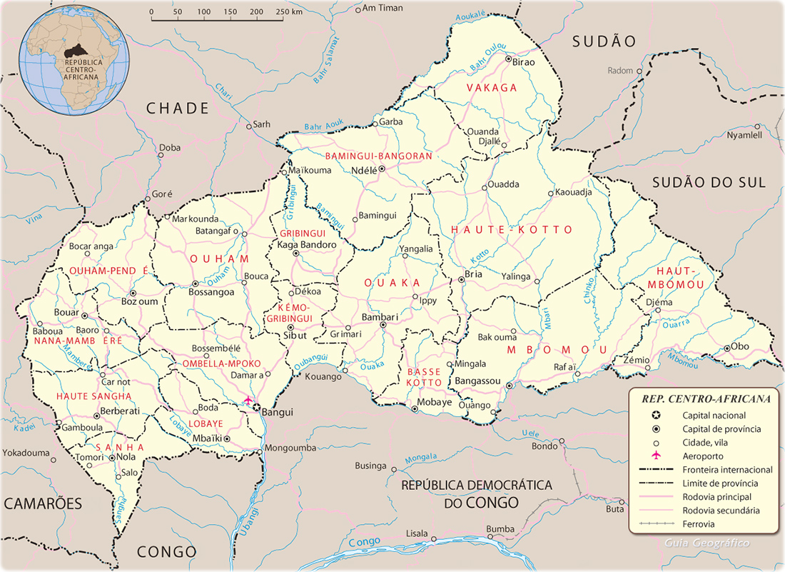 Mapa República Centro Africana