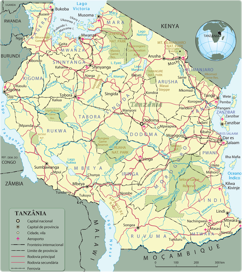 Mapa Politico Tanzania