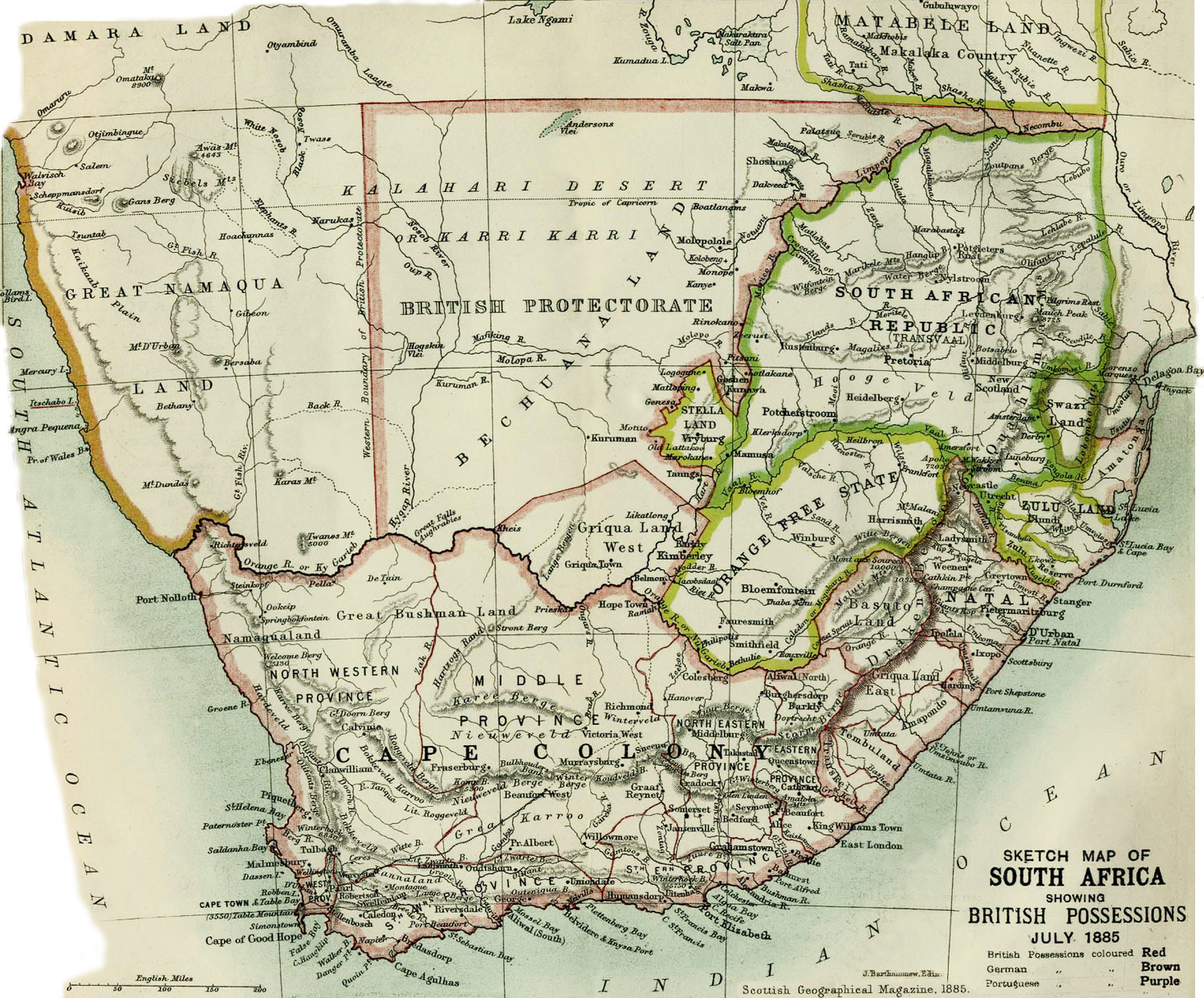 Mapa Histórico Africa do Sul