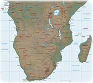 Mapa do sul da Africa