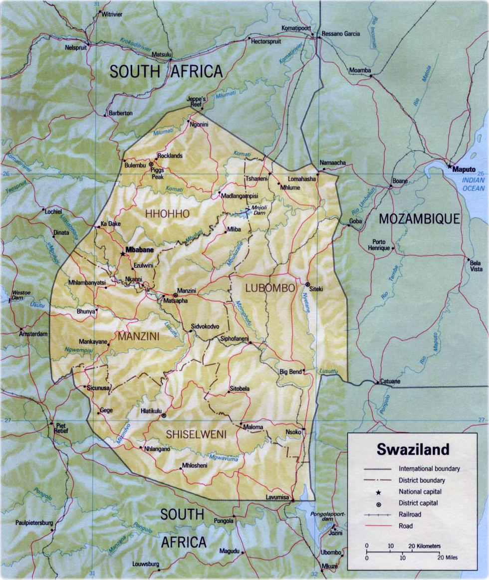 Mapa Suazilândia