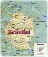 Mapa Eswatíni